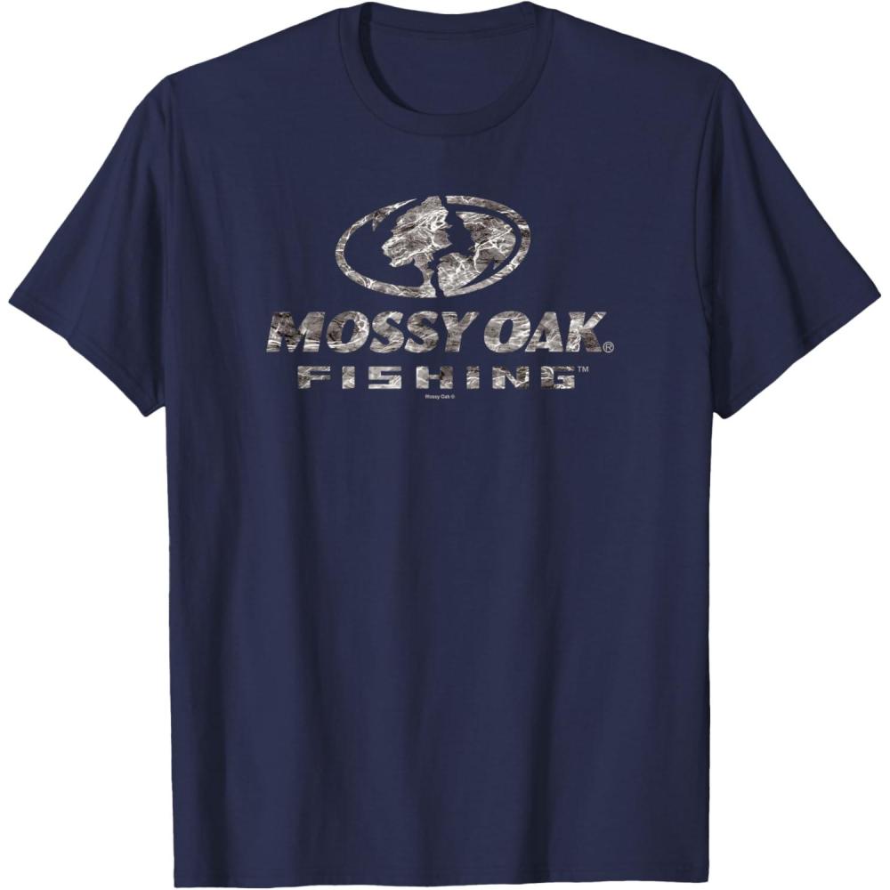 image:imageMossy Oak Fishing Open Water Classic Dark Grey Logo TShirtNavy Blue