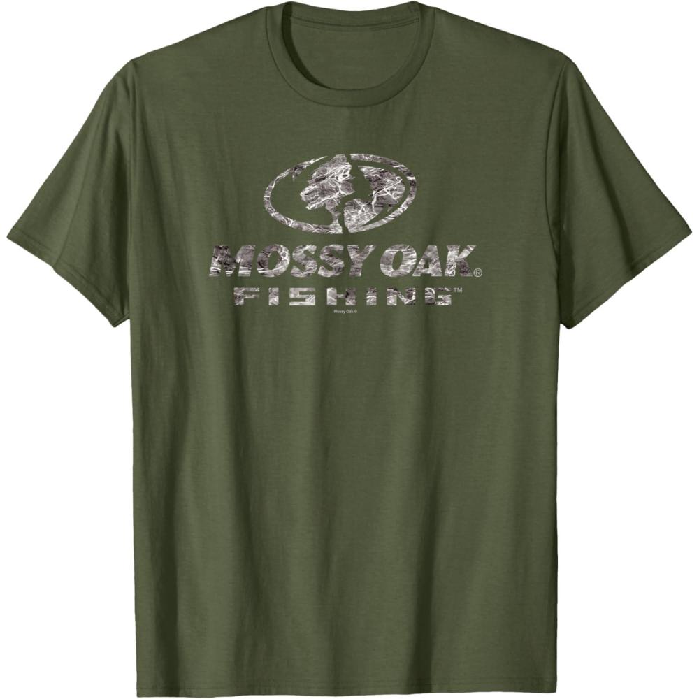 image:imageMossy Oak Fishing Open Water Classic Dark Grey Logo TShirtOlive Green