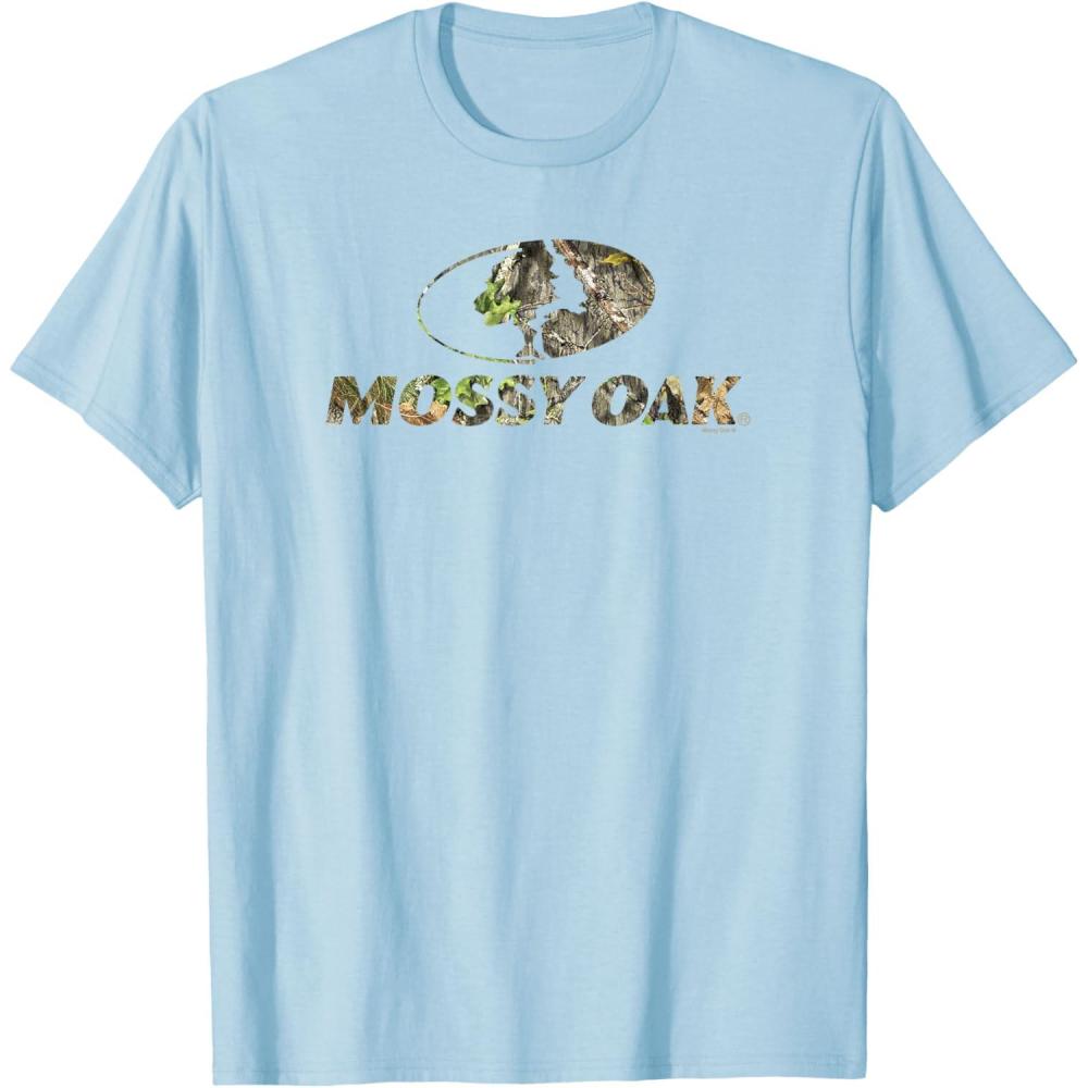 image:imageMossy Oak Nature Camouflage Classic Outdoors Logo TShirtBaby Blue