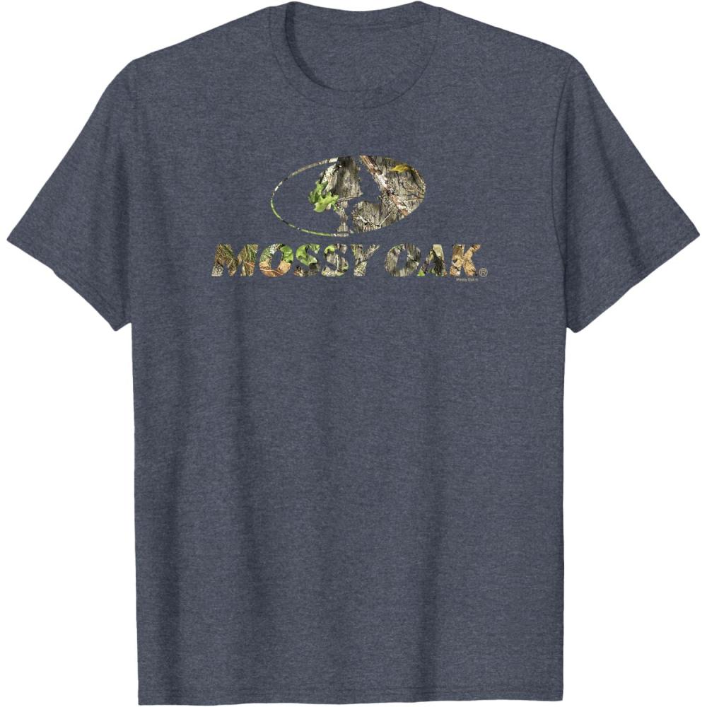 image:imageMossy Oak Nature Camouflage Classic Outdoors Logo TShirtHeather Blue