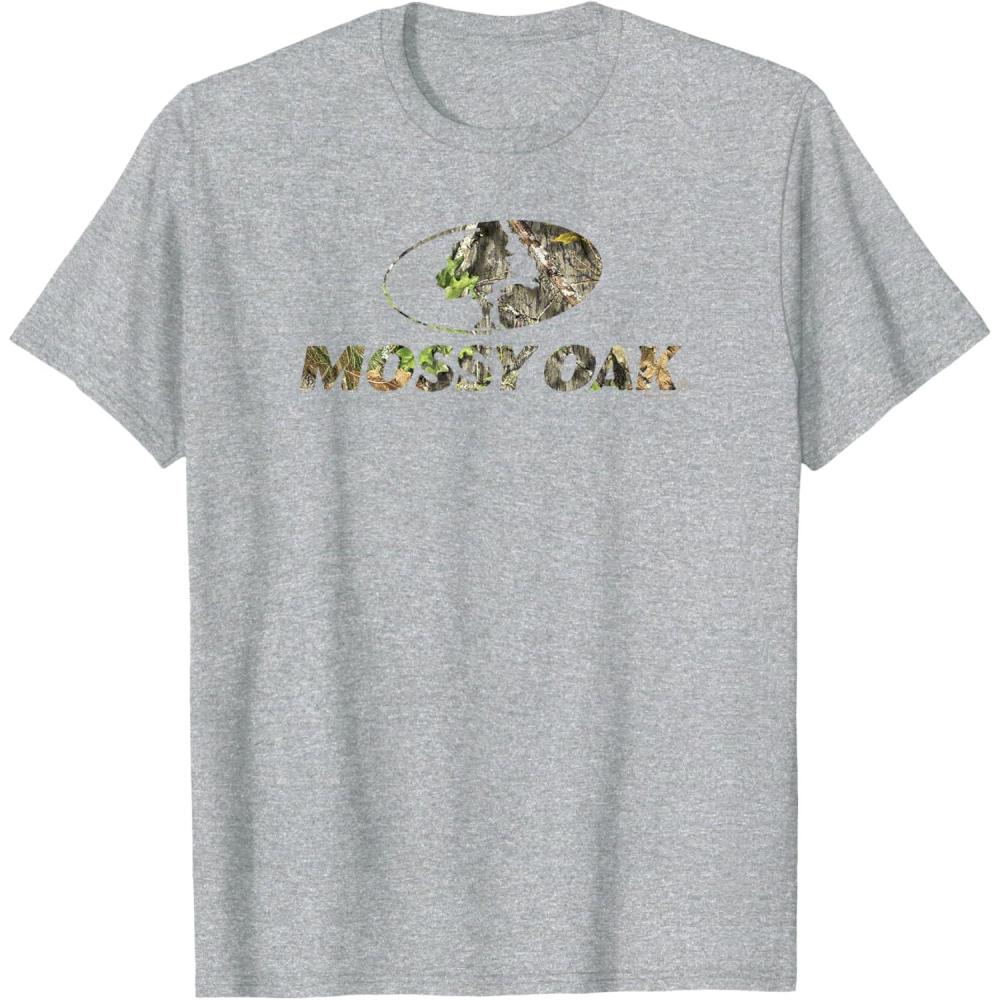 image:imageMossy Oak Nature Camouflage Classic Outdoors Logo TShirtHeather Grey
