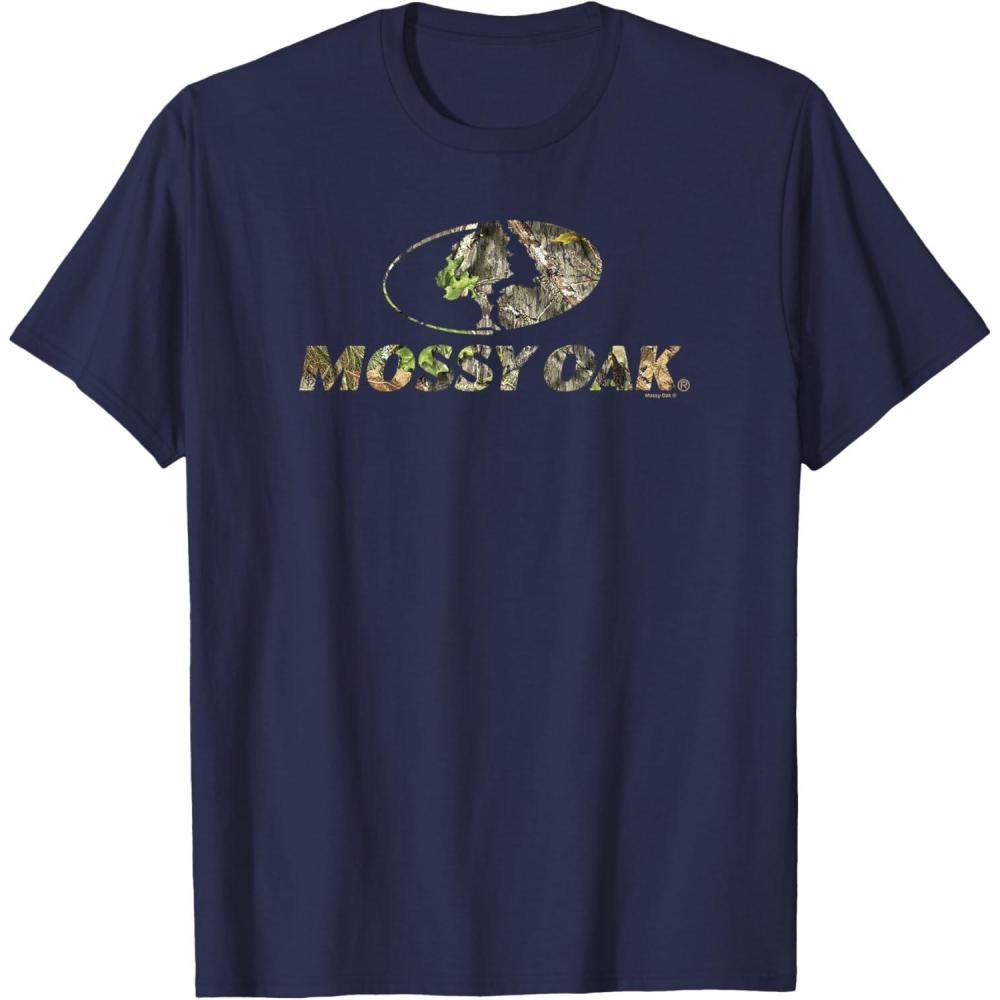 image:imageMossy Oak Nature Camouflage Classic Outdoors Logo TShirtNavy Blue