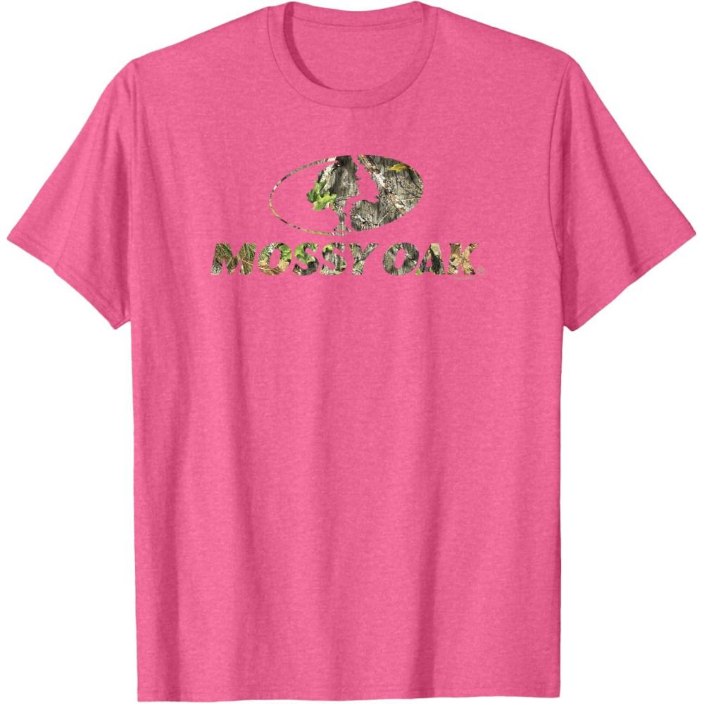 image:imageMossy Oak Nature Camouflage Classic Outdoors Logo TShirtPink Heather