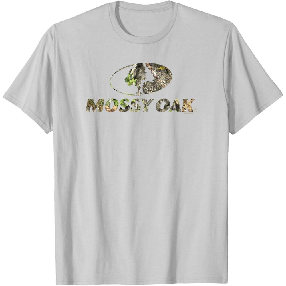 image:imageMossy Oak Nature Camouflage Classic Outdoors Logo TShirtSilver Grey