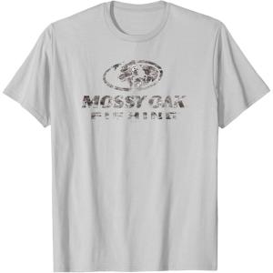 Mossy Oak Fishing Open Water Classic Dark Grey Logo T-Shirt(Silver Grey)