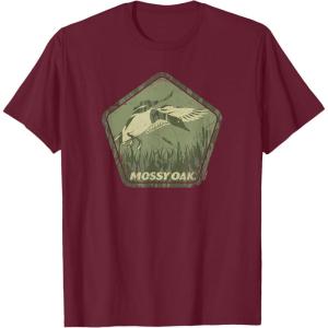 Mossy Oak Hunting Vintage Duck Target Logo T-Shirt(Burgundy)