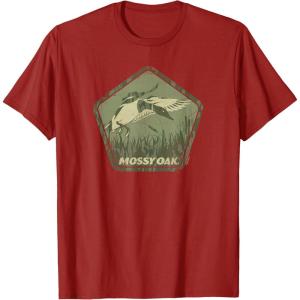 Mossy Oak Hunting Vintage Duck Target Logo T-Shirt(Cranberry Red)