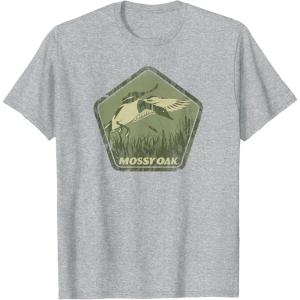Mossy Oak Hunting Vintage Duck Target Logo T-Shirt(Heather Grey)