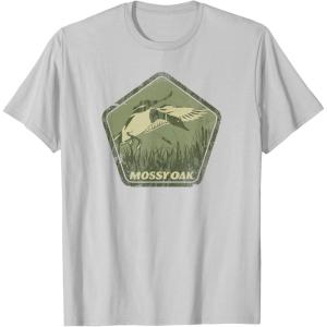 Mossy Oak Hunting Vintage Duck Target Logo T-Shirt(Silver Grey)