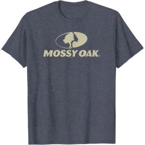 Mossy Oak Large Tan Logo T-Shirt(Heather Blue)
