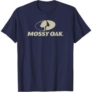 Mossy Oak Large Tan Logo T-Shirt(Navy Blue)