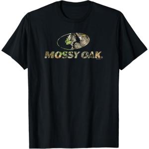 Mossy Oak Nature Camouflage Classic Outdoors Logo T-Shirt(Black)