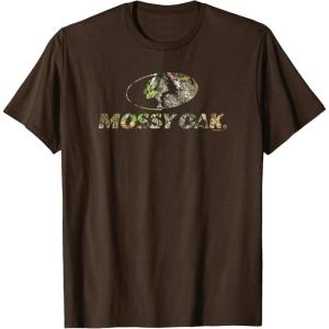 Mossy Oak Nature Camouflage Classic Outdoors Logo T-Shirt(Brown)