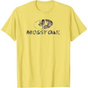 Mossy Oak Nature Camouflage Classic Outdoors Logo T-Shirt(Lemon Yellow)