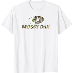 Mossy Oak Nature Camouflage Classic Outdoors Logo T-Shirt(White)
