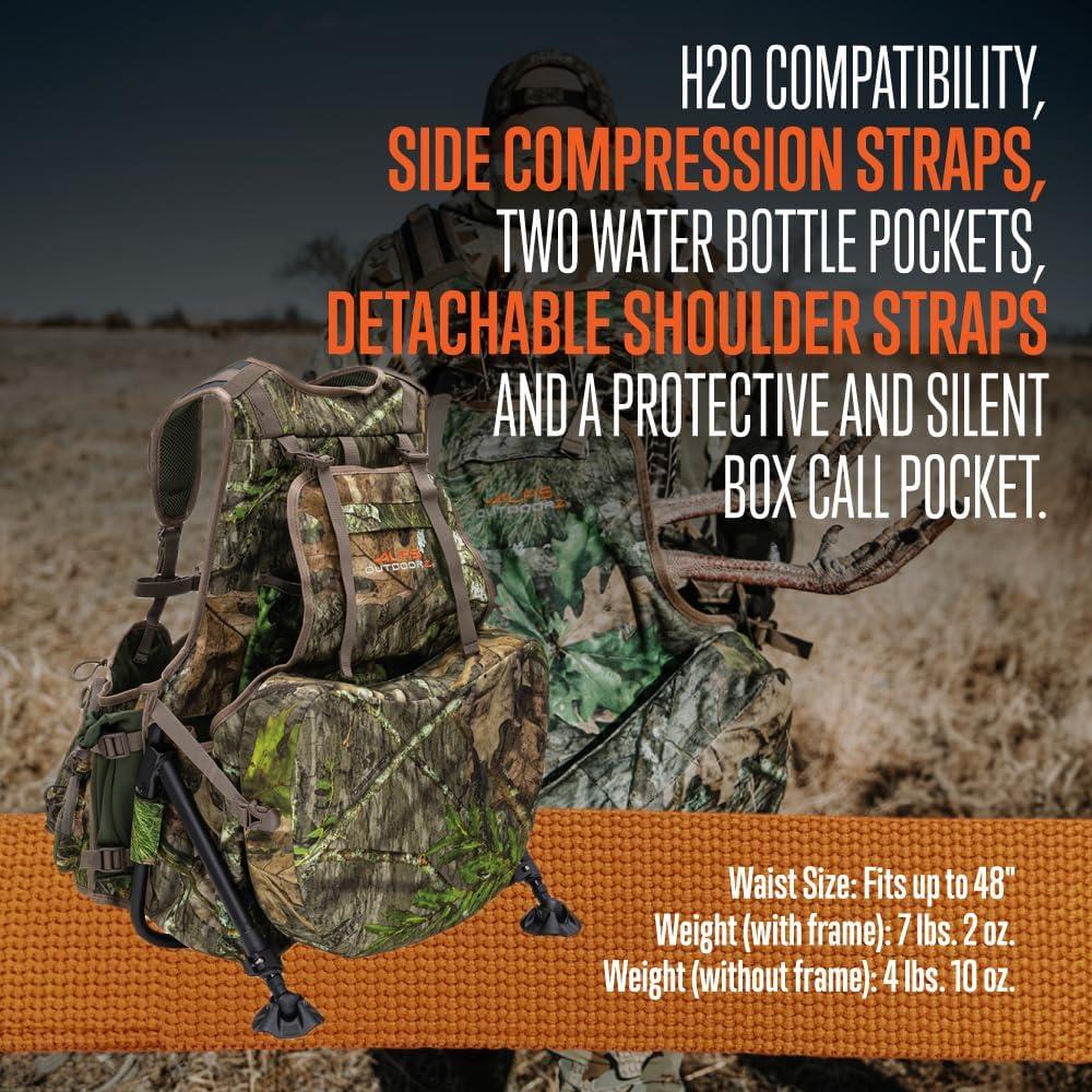 image:imageALPS OutdoorZ Grand Slam Turkey Vest wMemory Foam Seat Sit Anywhere Removable Kickstand Frame Outdoor Hunting Camo GearMossy Oak Obsession