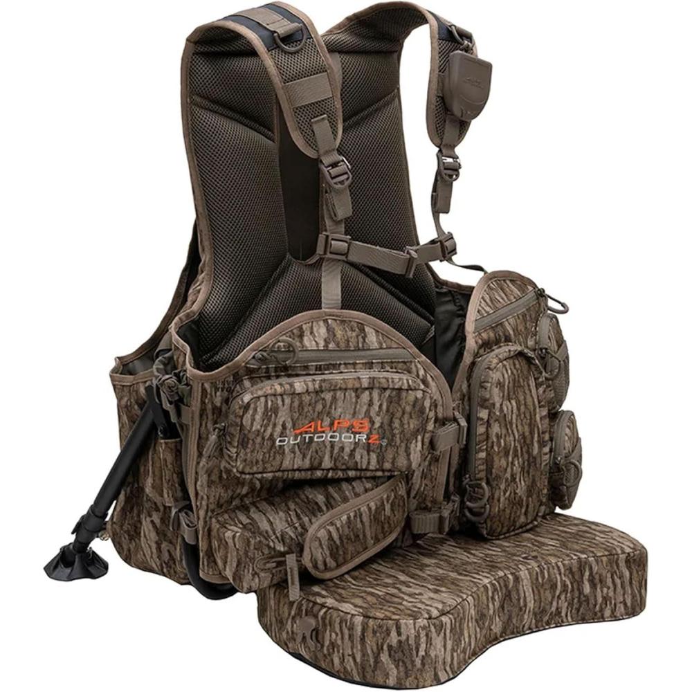 image:imageALPS OutdoorZ Grand Slam Turkey Vest wMemory Foam Seat Sit Anywhere Removable Kickstand Frame Outdoor Hunting Camo GearMossy Oak Bottomland