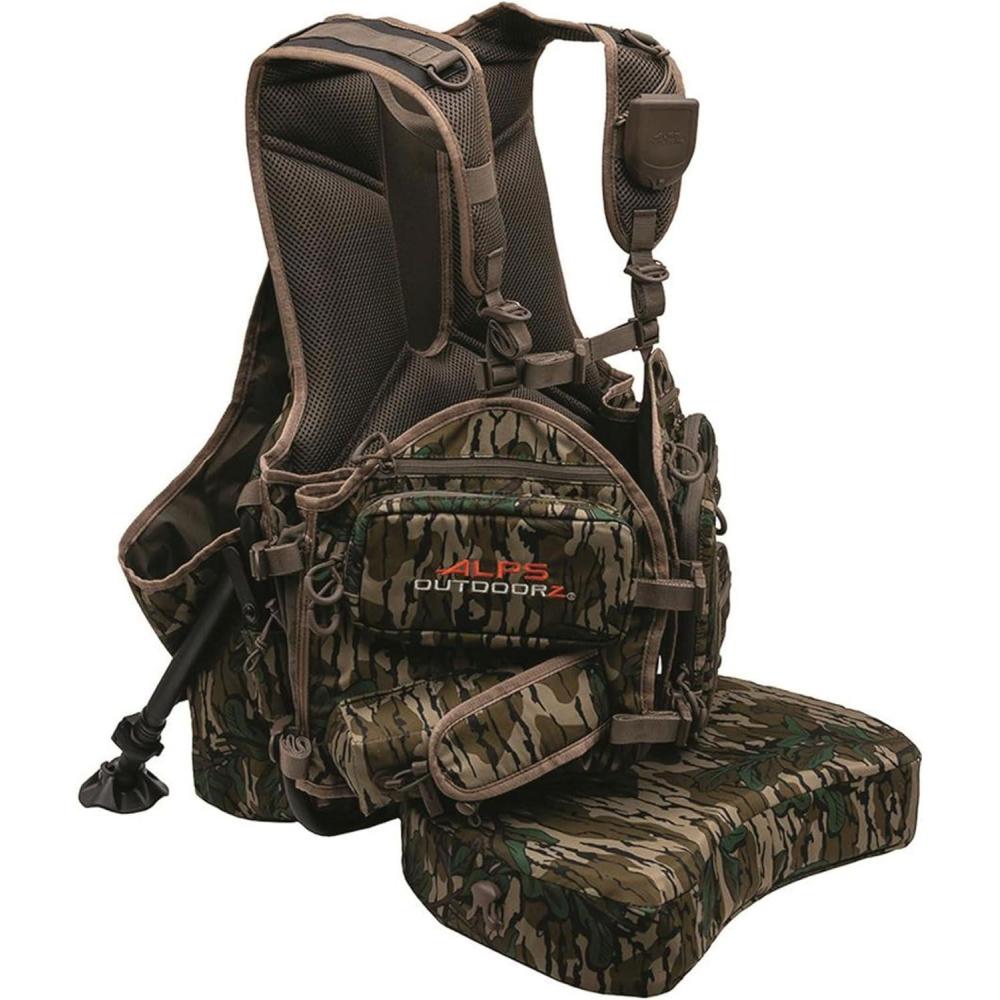 image:imageALPS OutdoorZ Grand Slam Turkey Vest wMemory Foam Seat Sit Anywhere Removable Kickstand Frame Outdoor Hunting Camo GearMossy Oak Greenleaf