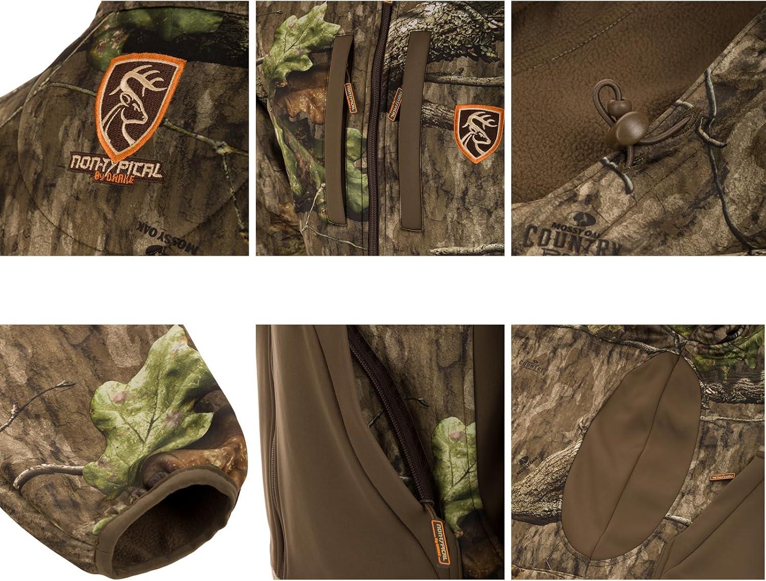 image:imageDRAKE Mens NonTypical Endurance Warm Soft FleeceLined Silent Stretchy MidWeight FullZip JacketMossy Oak Country Roots