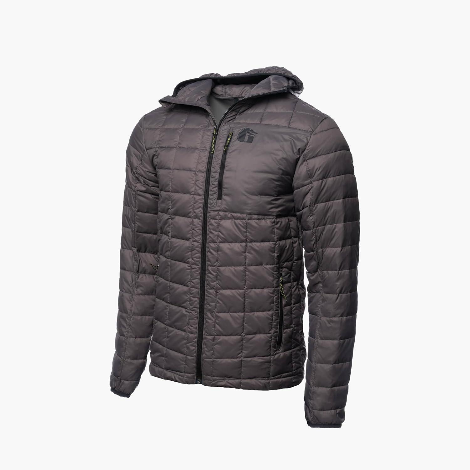 image:imageGator Waders Mens Cumulus Jacket Insulated Lightweight Windproof Hunting Puffer with Hood Rated for 045F Cold WeatherTimber Grey