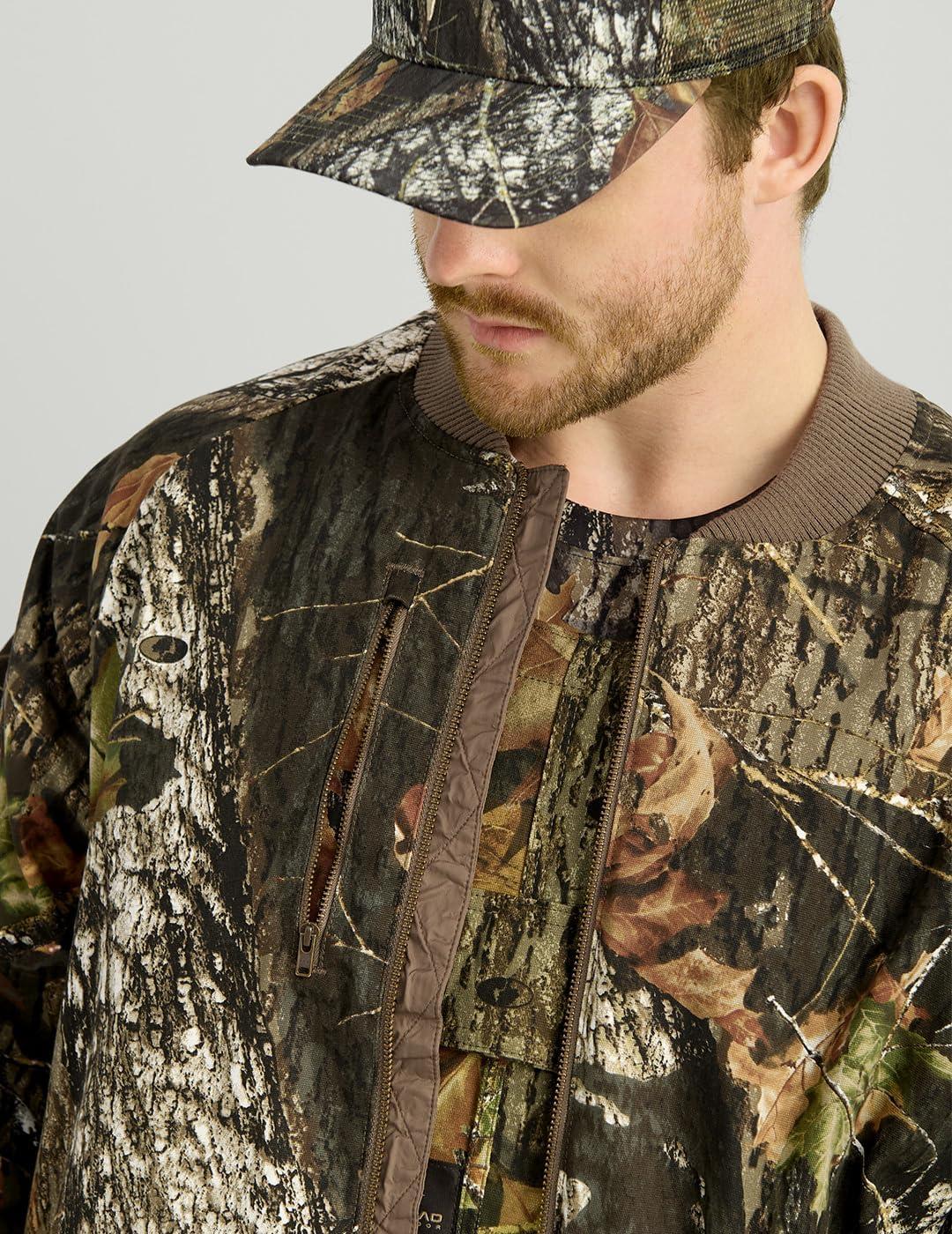image:imageNOMAD Mens Rub Line Bomber Jacket Insulated Waterresistant Quiet Hunting Outerwear CoatMossy Oak New Breakup Camo