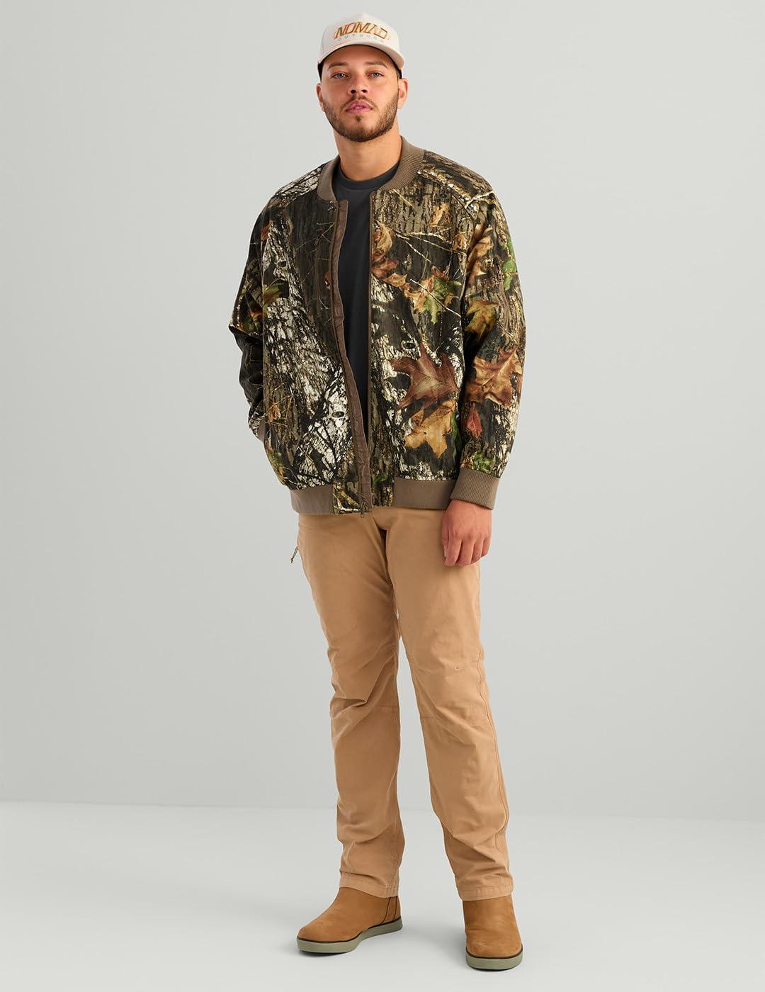 image:imageNOMAD Mens Rub Line Bomber Jacket Insulated Waterresistant Quiet Hunting Outerwear CoatMossy Oak New Breakup Camo