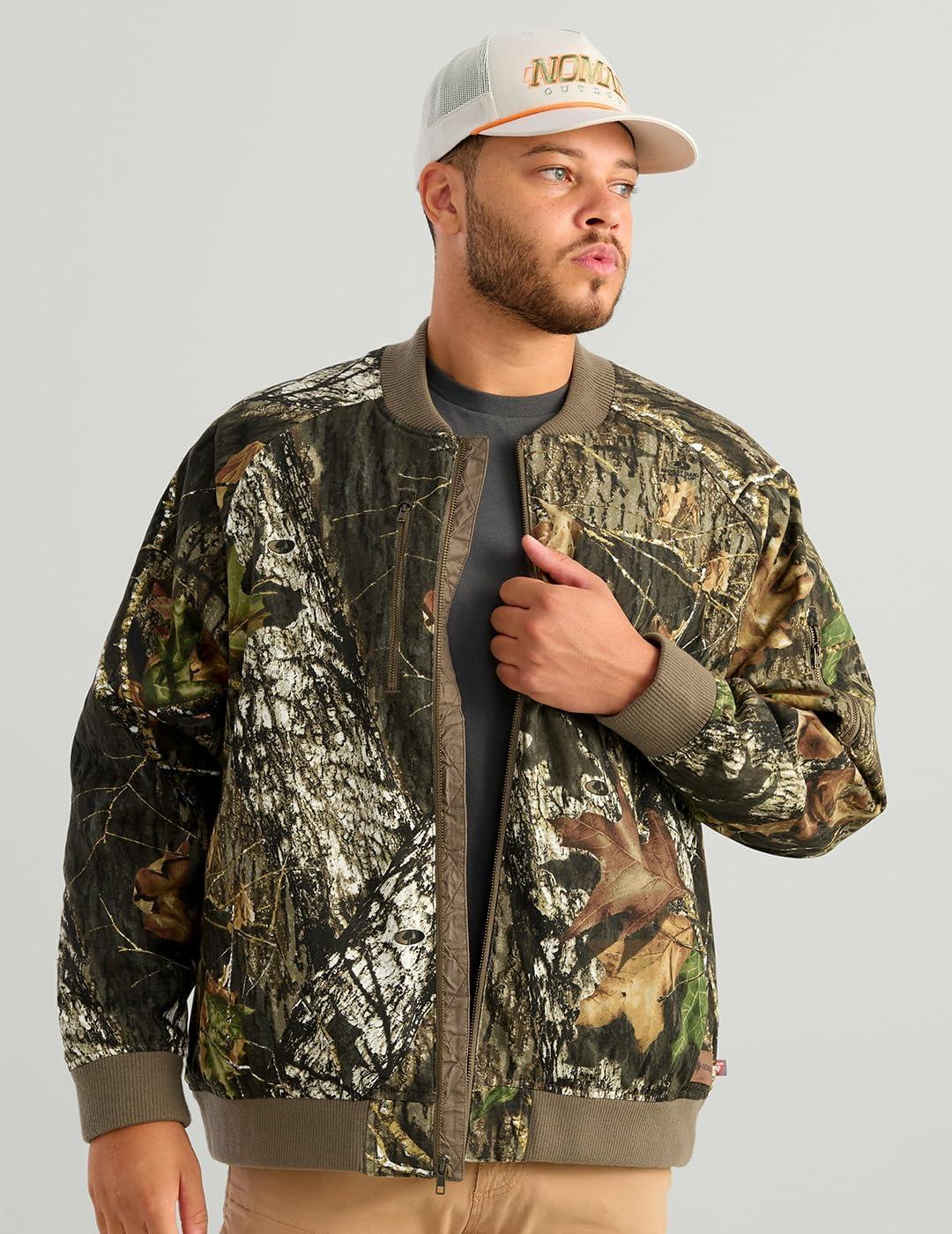 image:imageNOMAD Mens Rub Line Bomber Jacket Insulated Waterresistant Quiet Hunting Outerwear CoatMossy Oak New Breakup Camo