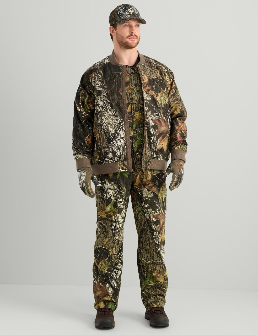image:imageNOMAD Mens Rub Line Bomber Jacket Insulated Waterresistant Quiet Hunting Outerwear CoatMossy Oak New Breakup Camo