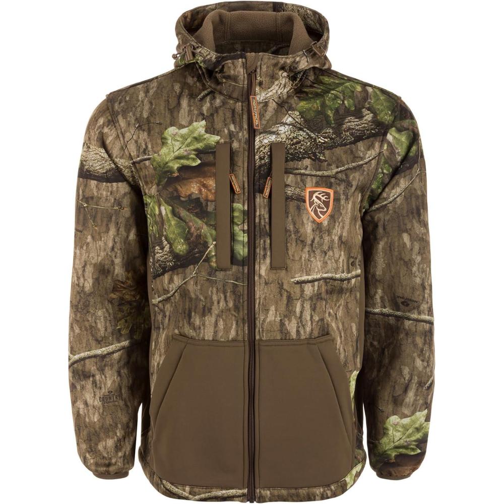 image:imageDRAKE Mens NonTypical Endurance Warm Soft FleeceLined Silent Stretchy MidWeight FullZip JacketMossy Oak Country Roots