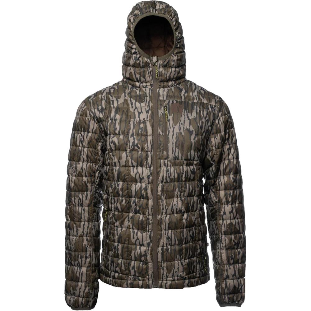 image:imageGator Waders Mens Cumulus Jacket  Insulated Lightweight Windproof Hunting Puffer with Hood  Rated for 045F Cold WeatherMossy Oak Original Bottomland