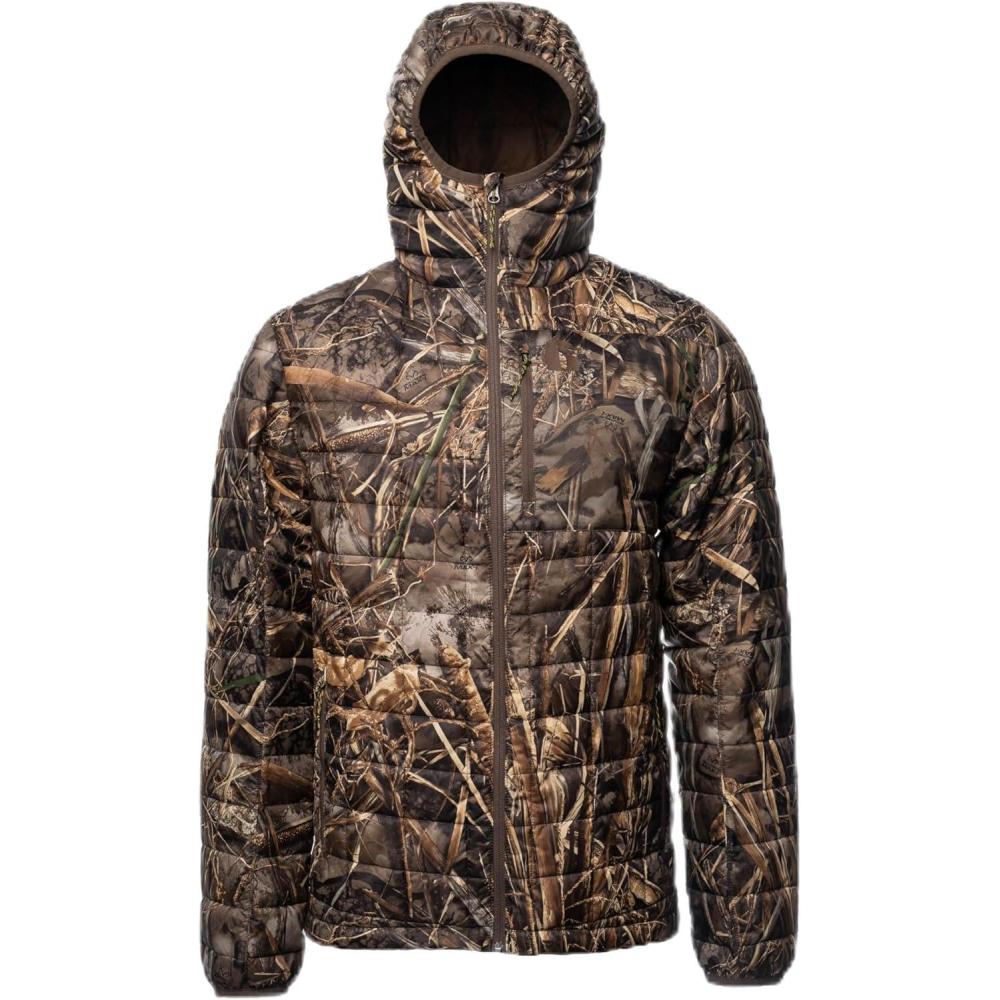image:imageGator Waders Mens Cumulus Jacket  Insulated Lightweight Windproof Hunting Puffer with Hood  Rated for 045F Cold WeatherRealtree Max7