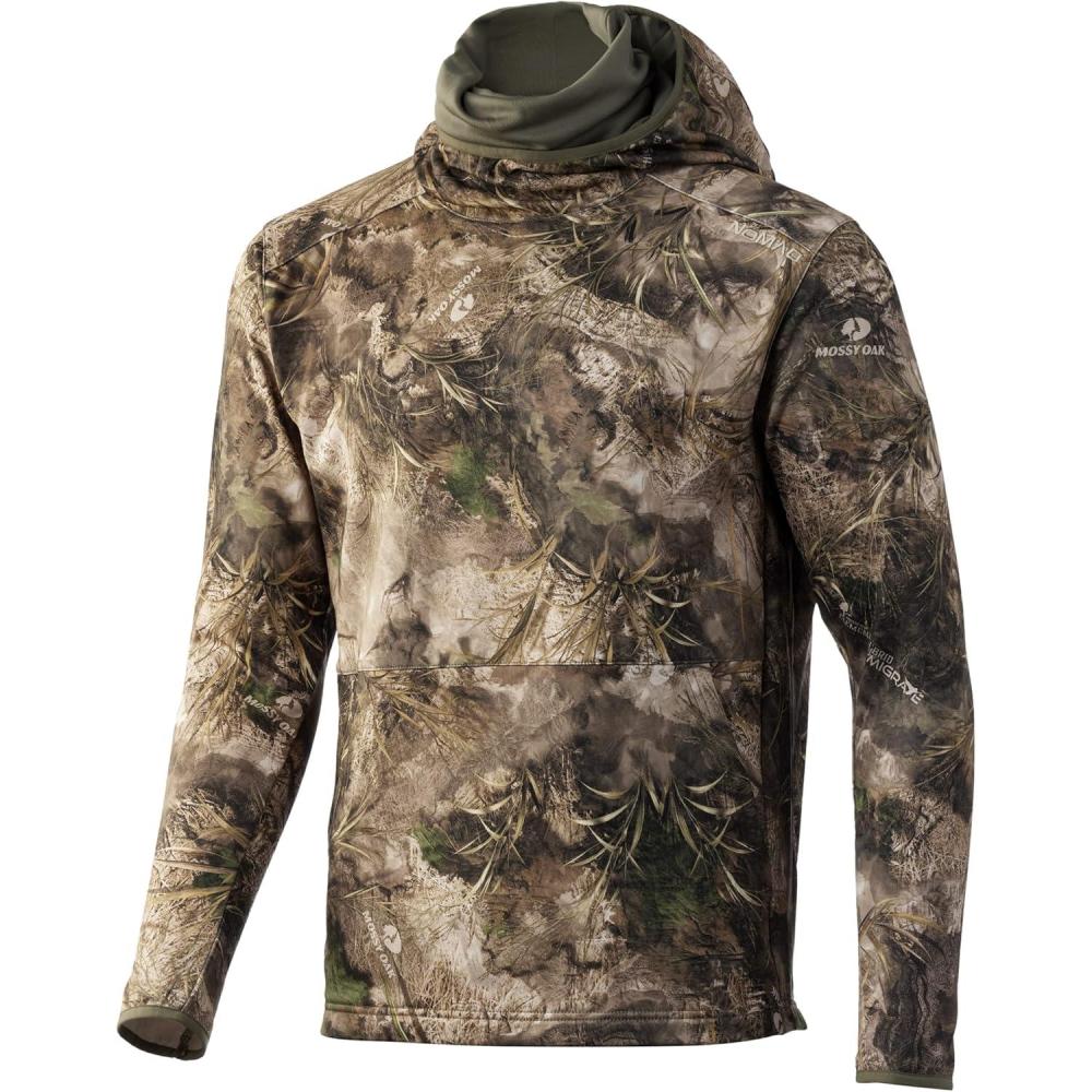 image:imageNOMAD Mens Longneck Hoodie Midweight Water Resistant Hunting FleeceMossy Oak Migrate Camo