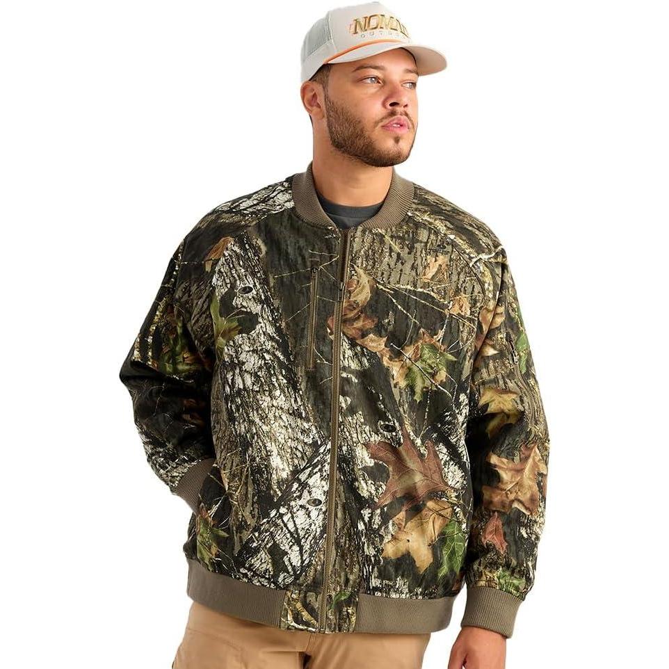 image:imageNOMAD Mens Rub Line Bomber Jacket Insulated Waterresistant Quiet Hunting Outerwear CoatMossy Oak New Breakup Camo
