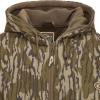Drake Waterfowl Men’s MST Waterproof Full Zip Hunting Warm Fleece Lined Hooded Jacket with 2 Chest Pockets & 2 Hip Pockets(Mossy Oak Original Bottomland)