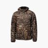 Gator Waders Mens Cumulus Jacket – Insulated Lightweight Windproof Hunting Puffer with Hood – Rated for 0-45°F Cold Weather(Realtree Max-7)