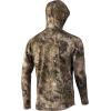 NOMAD Men’s Longneck Hoodie | Mid-weight Water Resistant Hunting Fleece(Mossy Oak Migrate Camo)