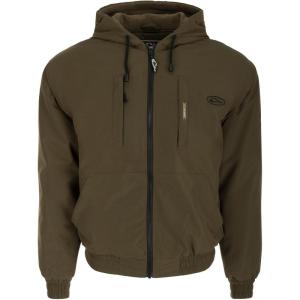 Drake Waterfowl Men’s MST Waterproof Full Zip Hunting Warm Fleece Lined Hooded Jacket with 2 Chest Pockets & 2 Hip Pockets(Green Timber)