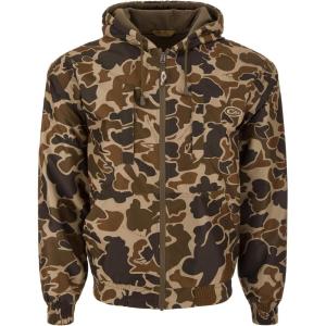 Drake Waterfowl Men’s MST Waterproof Full Zip Hunting Warm Fleece Lined Hooded Jacket with 2 Chest Pockets & 2 Hip Pockets(Old School)