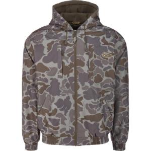Drake Waterfowl Men’s MST Waterproof Full Zip Hunting Warm Fleece Lined Hooded Jacket with 2 Chest Pockets & 2 Hip Pockets(Old School Timber)