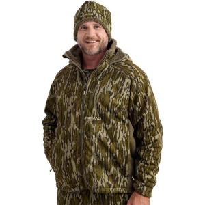 Nomad Men’s Harvester Vx3 Jacket – Insulated, Wind-resistant, and Quiet Hunting Jacket for Cold-weather Performance(Mossy Oak Bottomland Camo)