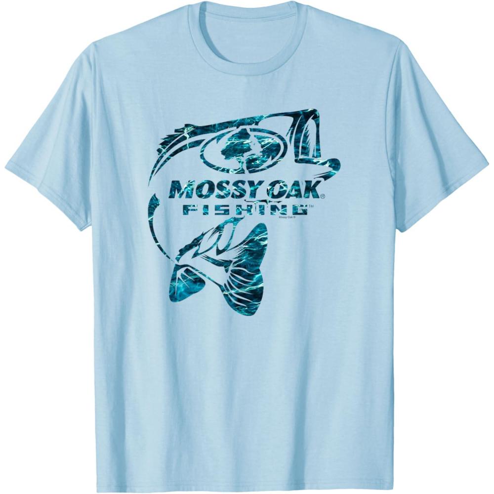 image:imageMossy Oak Fishing Bass Open Water Classic Blue Logo TShirtBaby Blue