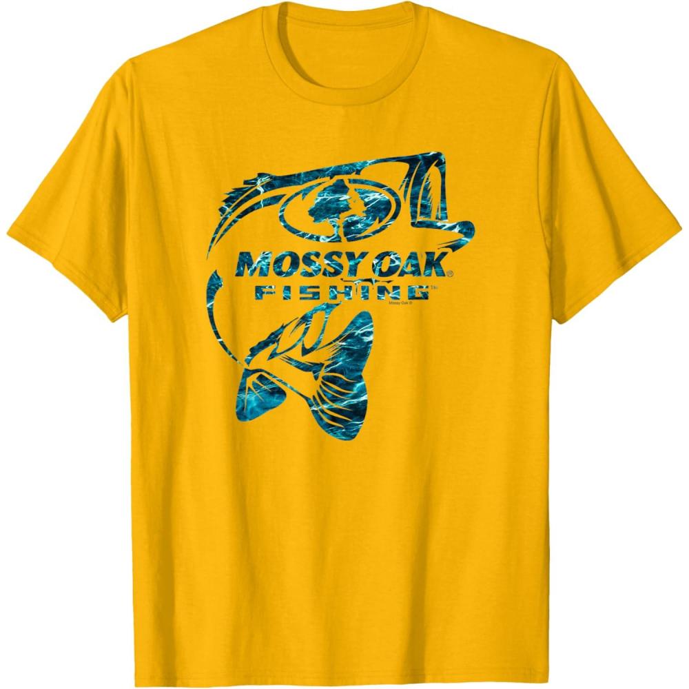 image:imageMossy Oak Fishing Bass Open Water Classic Blue Logo TShirtGolden Yellow