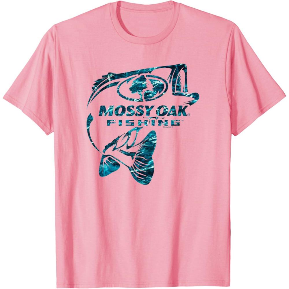 image:imageMossy Oak Fishing Bass Open Water Classic Blue Logo TShirtPink