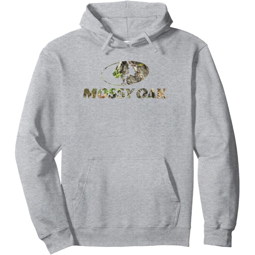 image:imageMossy Oak Nature Camouflage Classic Outdoors Logo Pullover HoodieHeather Grey
