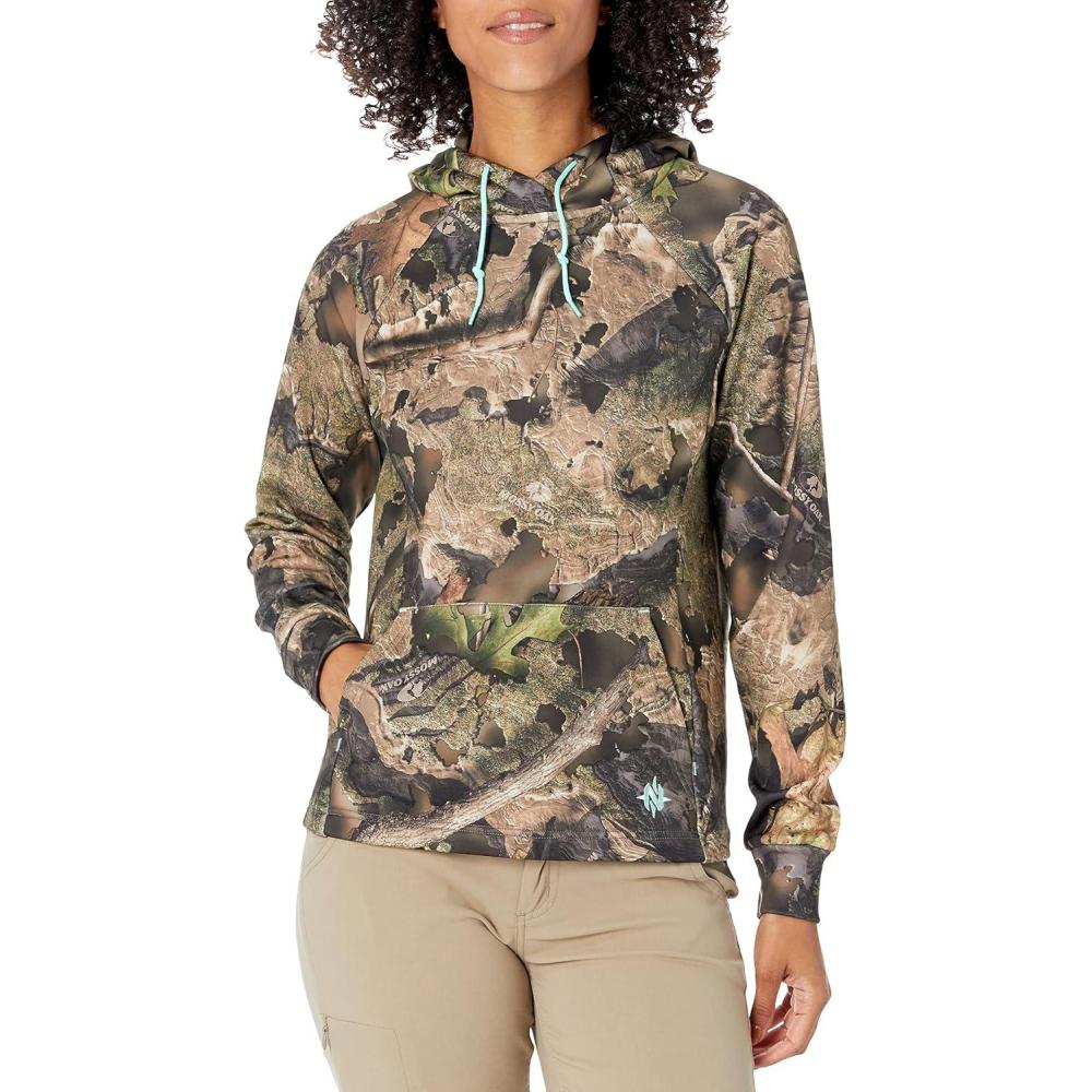 image:imageNOMAD Womens Utility Hoodie  Midweight Water Resistant Hunting FleeceMossy Oak Droptine Camo