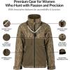 Drake Waterfowl MST Women’s Eqwader Full Zip, Hunting Jacket, Waterproof and Breathable, Fleece Lining and Adjustable Fit(Mossy Oak Bottomland)