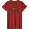 Mossy Oak Camping Retro Mountain Landscape Logo T-Shirt(Cranberry Red)