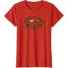 Mossy Oak Camping Retro Mountain Landscape Logo T-Shirt(Red)