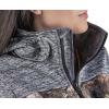 TrailCrest Women’s Softshell Hooded Jacket – Super Soft Plush Coral Fleece Lining – Mossy Oak Camo Patterns(Grey Heather – Breakup Country)