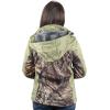 TrailCrest Women’s Softshell Hooded Jacket – Super Soft Plush Coral Fleece Lining – Mossy Oak Camo Patterns(Olive Heather – Breakup Country)